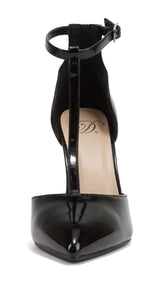 ANYA Pointed Toe T-Strap Stiletto Heel