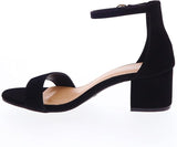 Elegant Ankle-Strap Block Heel Sandals