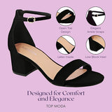 Elegant Ankle-Strap Block Heel Sandals