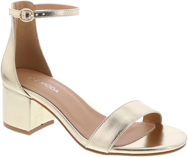Elegant Ankle-Strap Block Heel Sandals