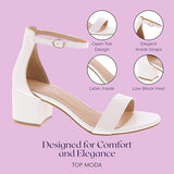 Elegant Ankle-Strap Block Heel Sandals