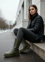 Waterproof Chelsea Rain Boots – Lug Sole Mid-Calf Boots