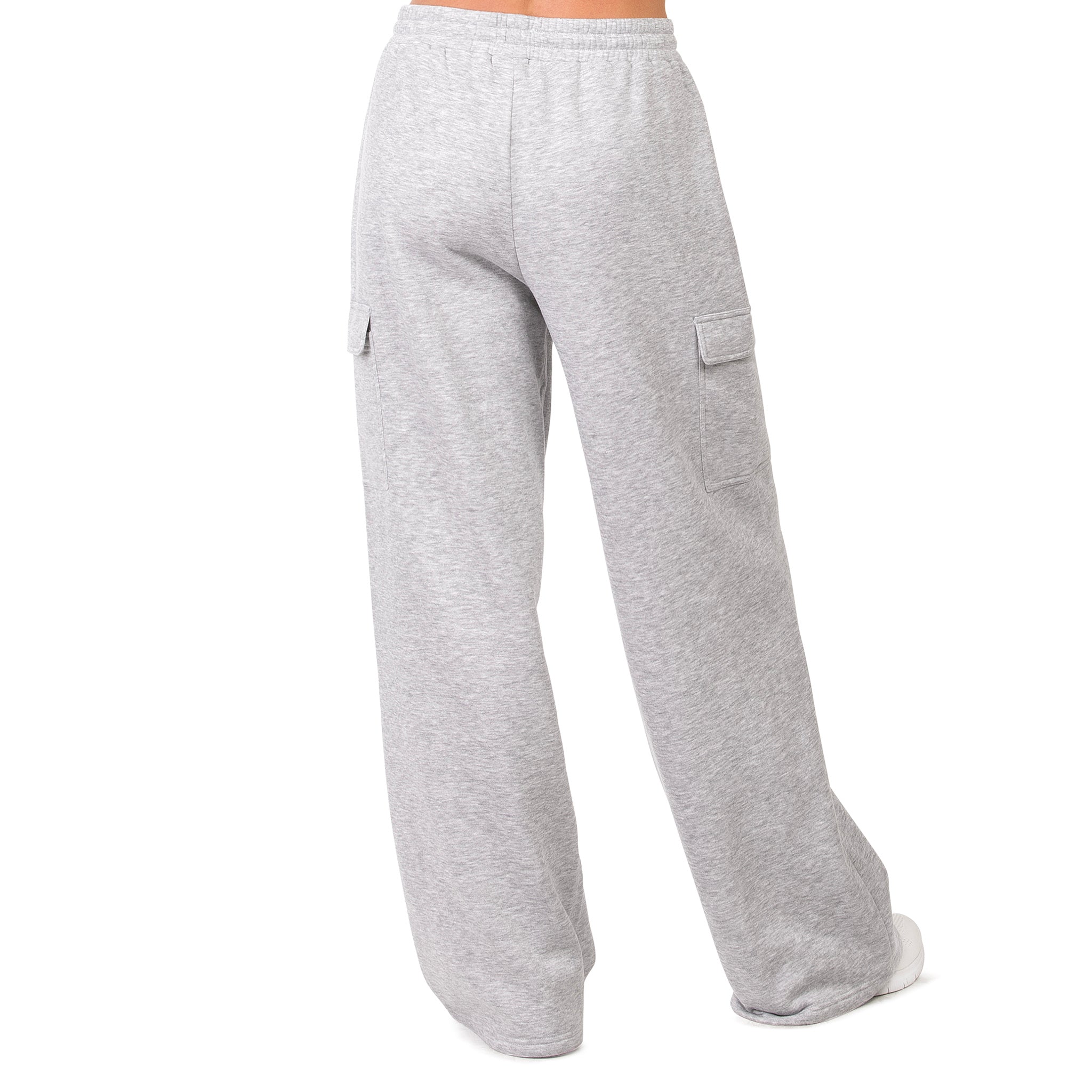 Women's Fleece Cargo Pants with Wide Legs and Utility Pockets
