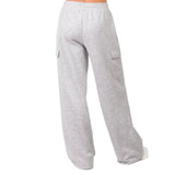 Women's Fleece Cargo Pants with Wide Legs and Utility Pockets