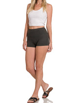 Microfiber Wide Waistband Bike Shorts
