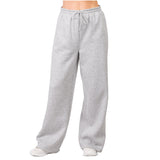 Women's Fleece Wide-Leg Sweatpants with Pockets