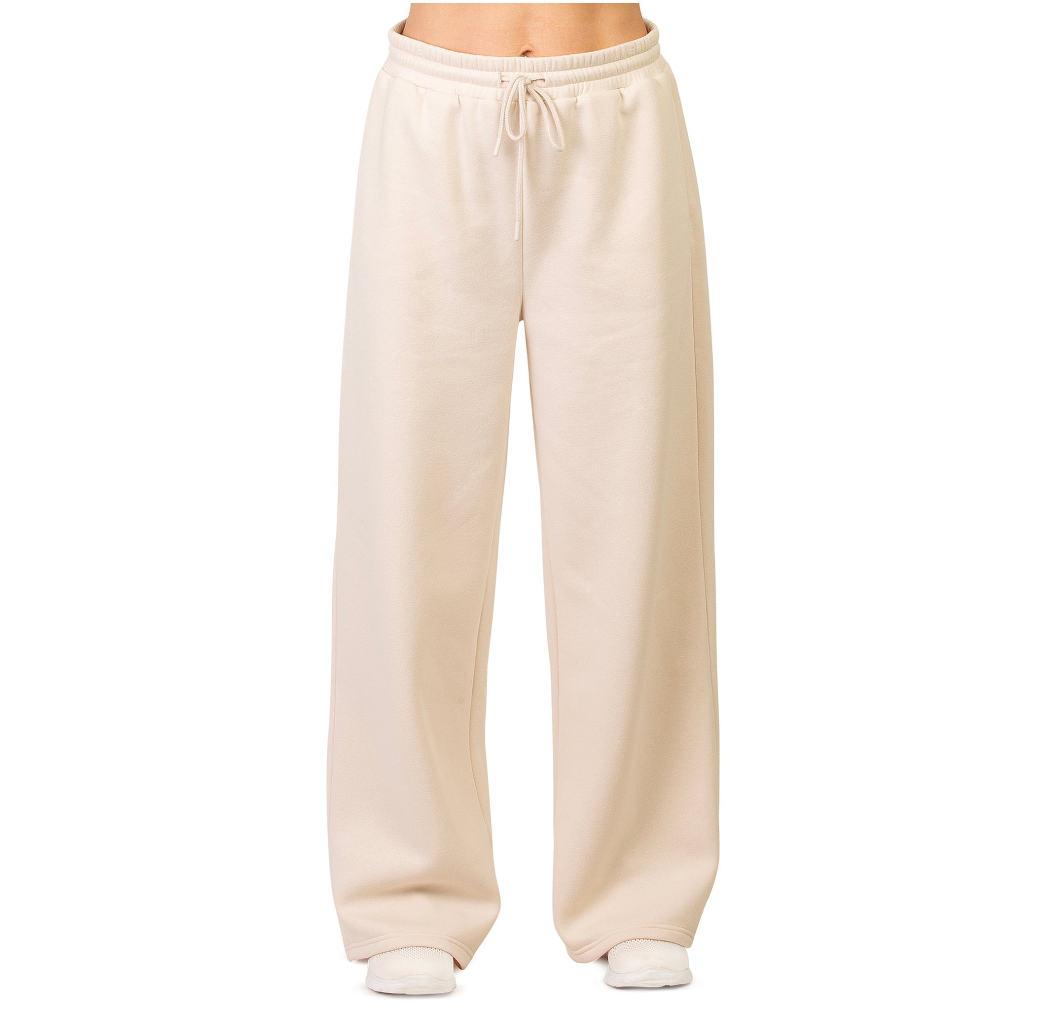 Women's Fleece Wide-Leg Sweatpants with Pockets