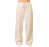 Women's Fleece Wide-Leg Sweatpants with Pockets
