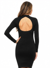 Long Sleeve Bodycon Mini Dress with Open Back