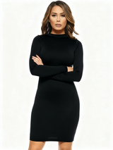 Long Sleeve Bodycon Mini Dress with Open Back