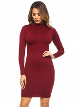 Long Sleeve Bodycon Mini Dress with Open Back