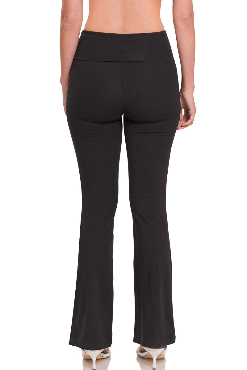 Foldover Waist Flare Leg Yoga Pants
