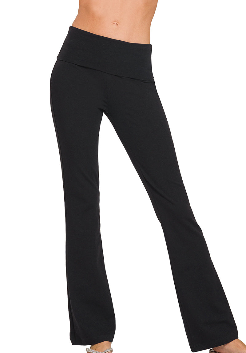 Foldover Waist Flare Leg Yoga Pants