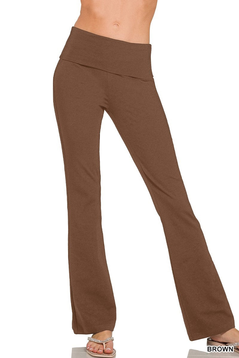 Foldover Waist Flare Leg Yoga Pants