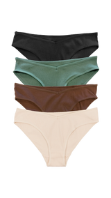 Cotton Rib Bikini Underwear Four Pack
