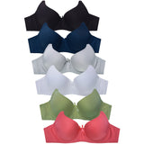 6 Pack Plain Full Coverage Underwire Bra
