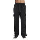 Fleece Cargo Pants with Drawstring Waist and Cuffs