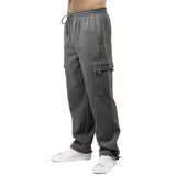 Fleece Cargo Pants with Drawstring Waist and Cuffs