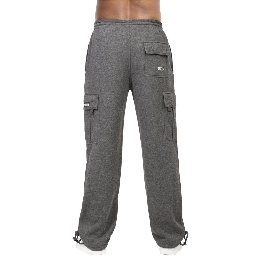 Fleece Cargo Pants with Drawstring Waist and Cuffs