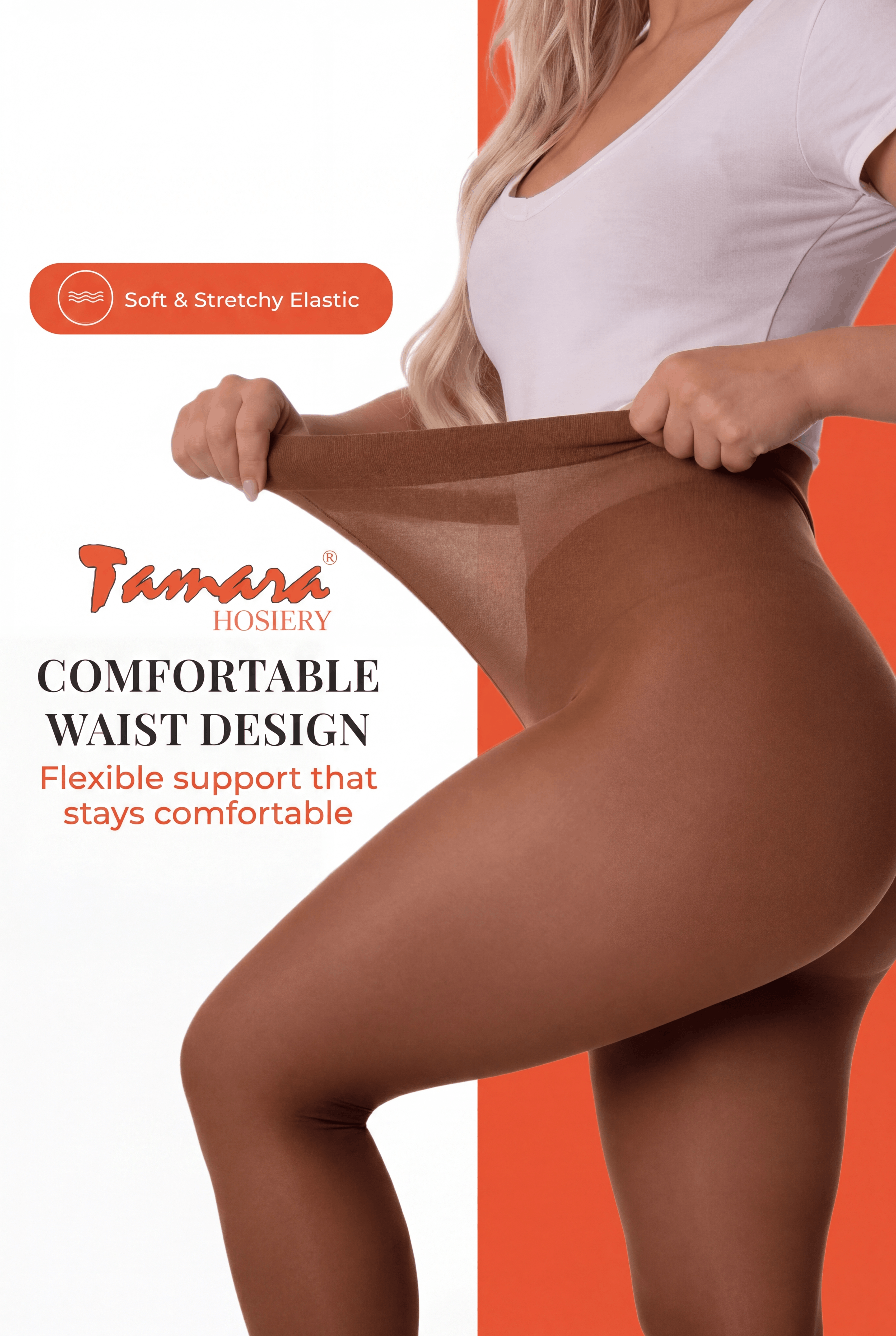 Tamara Hosiery Famous Open  Toe Calendar Girl Pantyhose - 40 Den