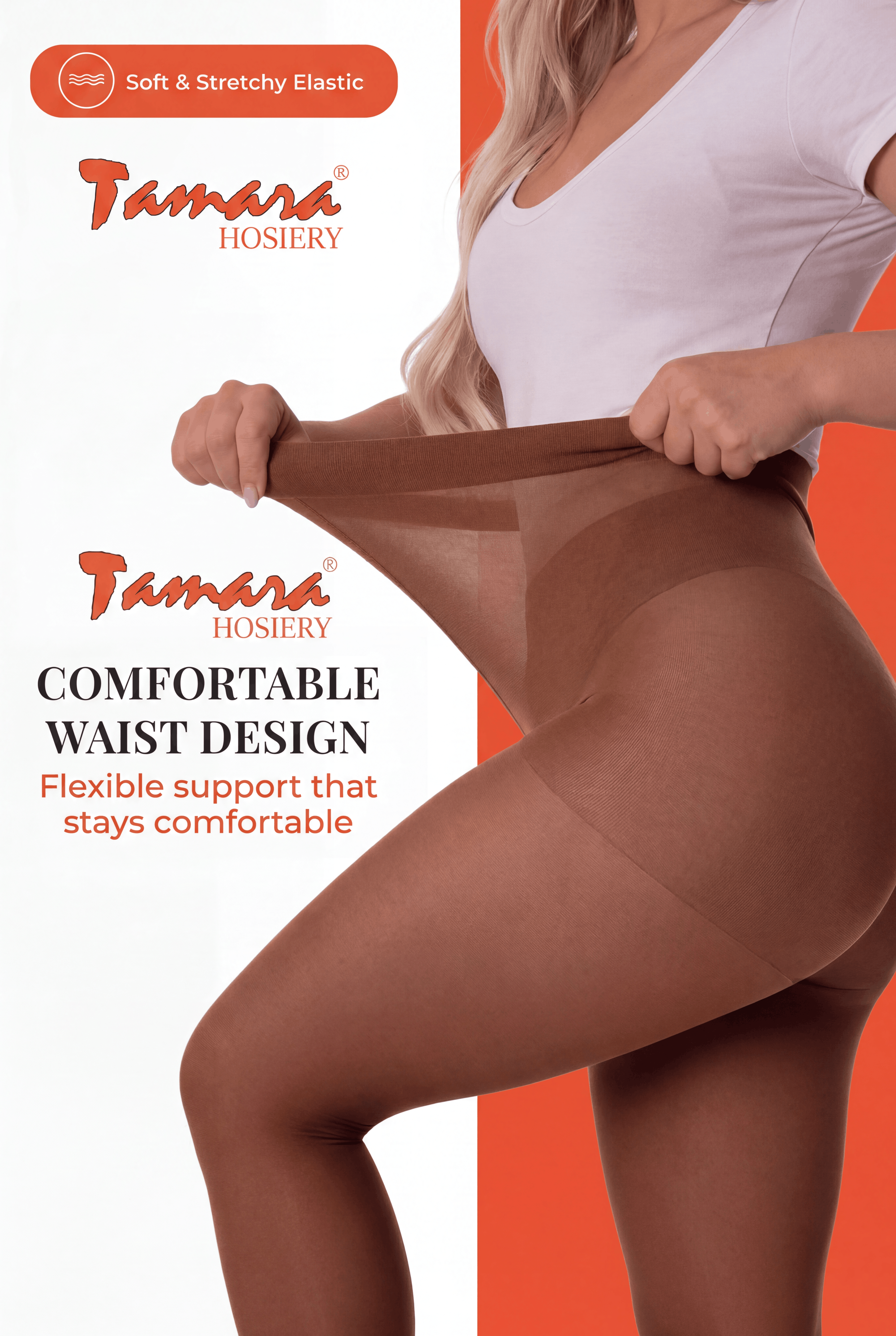 Tamara Hosiery Famous Control Top Calendar Girl Pantyhose - 40 Den